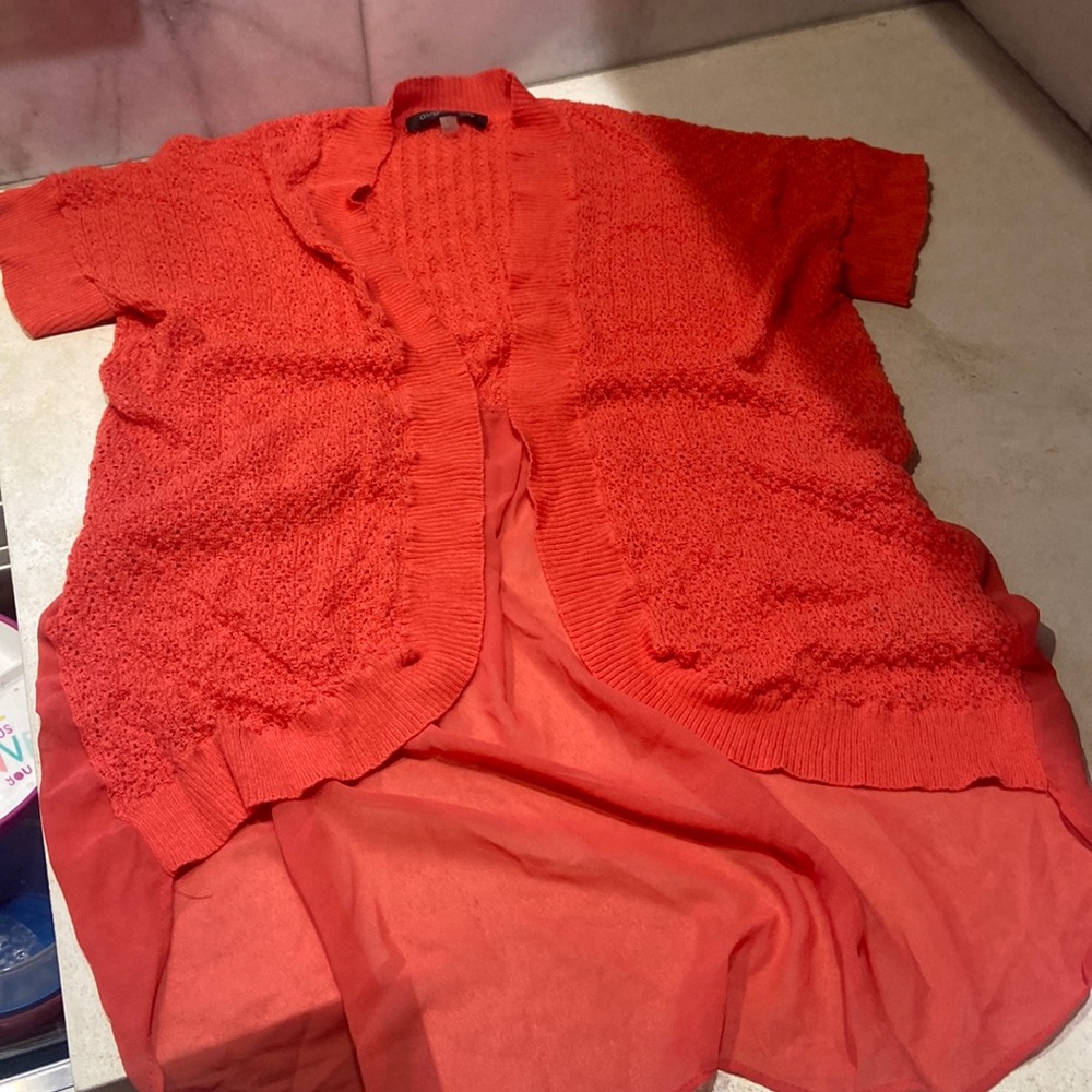 August Silk short sleeve cardigan size Large